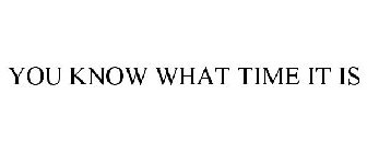 YOU KNOW WHAT TIME IT IS