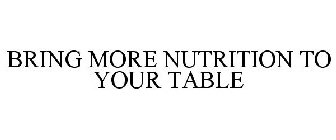 BRING MORE NUTRITION TO YOUR TABLE