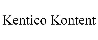 KENTICO KONTENT