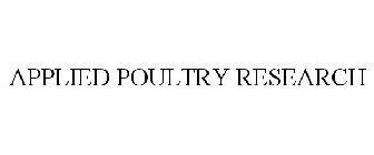 APPLIED POULTRY RESEARCH