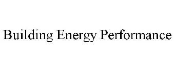 BUILDING ENERGY PERFORMANCE