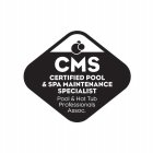 CMS CERTIFIED POOL & SPA MAINTENANCE SPECIALIST POOL & HOT TUB PROFESSIONALS ASSOC.CIALIST POOL & HOT TUB PROFESSIONALS ASSOC.