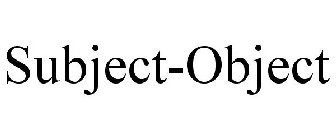 SUBJECT-OBJECT