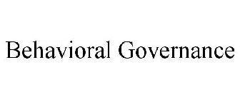 BEHAVIORAL GOVERNANCE