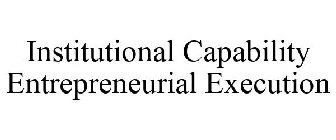 INSTITUTIONAL CAPABILITY ENTREPRENEURIAL EXECUTION