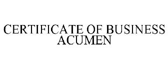 CERTIFICATE OF BUSINESS ACUMEN