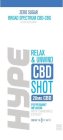 ZERO SUGAR BROAD SPECTRUM CBD-CBG DIETARY SUPPLEMENT HYPE RELAX & UNWIND CBD SHOT 20MG CBD PEPPERMINT INFUSION WITH CHAMOMILE EXTRACT CBD BY SOCATI ND THC