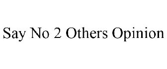 SAY NO 2 OTHERS OPINION