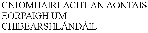 GNÍOMHAIREACHT AN AONTAIS EORPAIGH UM CHIBEARSHLÁNDÁIL