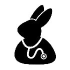 SILHOUETTE OF A HEAD OF A BUNNY HAVING A STETHOSCOPE AROUND ITS NECK