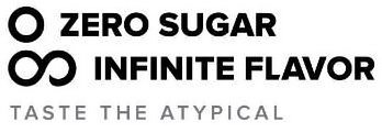 0 ZERO SUGAR INFINITE FLAVOR TASTE THE ATYPICAL