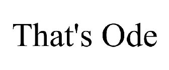 THAT'S ODE