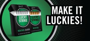 LUCKIES LUCKY STRIKE MENTHOL SILVER AN AMERICAN ORIGINAL LUCKIES LUCKY STRIKE MENTHOL AN AMERICAN ORIGINAL MAKE IT LUCKIES!