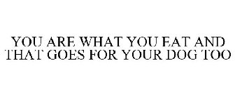 YOU ARE WHAT YOU EAT AND THAT GOES FOR YOUR DOG TOO