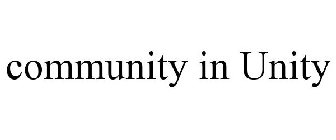 COMMUNITY IN UNITY