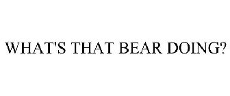 WHAT'S THAT BEAR DOING?