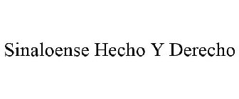 SINALOENSE HECHO Y DERECHO