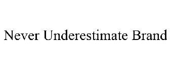 NEVER UNDERESTIMATE BRAND