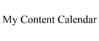 MY CONTENT CALENDAR
