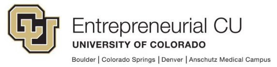 CU ENTREPRENEURIAL CU UNIVERSITY OF COLORADO BOULDER COLORADO SPRINGS DENVER ANSCHUTZ MEDICAL CAMPUS