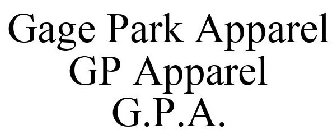 GAGE PARK APPAREL GP APPAREL G.P.A.