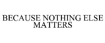 BECAUSE NOTHING ELSE MATTERS