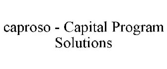 CAPROSO - CAPITAL PROGRAM SOLUTIONS