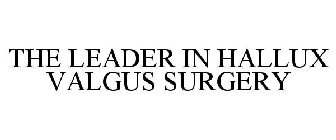 THE LEADER IN HALLUX VALGUS SURGERY