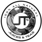 JT'S JUICES AND TEAS 100% ALL NATURAL