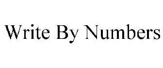 WRITE BY NUMBERS