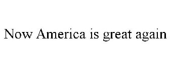 NOW AMERICA IS GREAT AGAIN