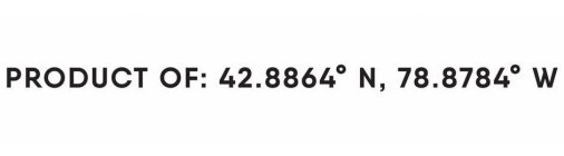 PRODUCT OF: 42.8864° N, 78.8784° W