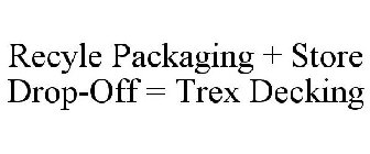 RECYCLE PACKAGING + STORE DROP-OFF = TREX DECKING