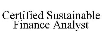 CERTIFIED SUSTAINABLE FINANCE ANALYST