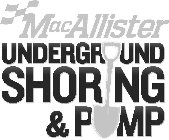 MACALLISTER UNDERGROUND SHORING & PUMP