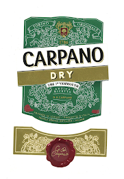 CARPANO DRY THE 1ST VERMOUTH ANTICA RICETTA G.B.CARPANO TORINO ORIGINALE 1786 FONDATA IN TORINO PRODOTTO D'ITALIA FRATELLI BRANCA DISTILLERIE MILANO 1786 CARPANO