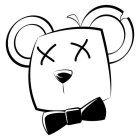 TWO STYLIZED LETTER X LOCATED AND IDENTIFIED AS THE EYES OF THE STYLIZED DRAWING OF A BEAR.