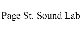 PAGE ST. SOUND LAB