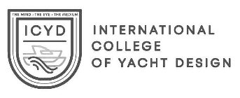 THE MIND · THE EYE · THE MEDIUM I C Y D INTERNATIONAL COLLEGE OF YACHT DESIGN