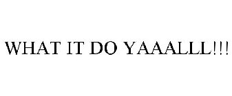 WHAT IT DO YAAALLL!!!