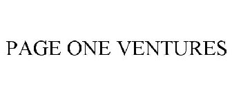 PAGE ONE VENTURES