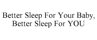 BETTER SLEEP FOR YOUR BABY, BETTER SLEEP FOR YOU