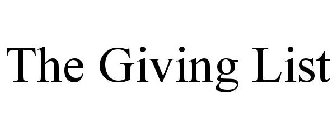 THE GIVING LIST