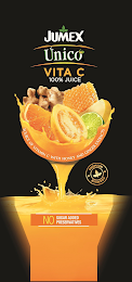 JUMEX ÚNICO VITA C 100% JUICE SOURCE OFVITAMIN C WITH HONEY AND GINGER EXTRACTS · PREMIUM · PREMIUM NO SUGAR ADDED PRESERVATIVES