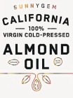 SUNNYGEM CALIFORNIA 100% VIRGIN COLD-PRESSED ALMOND OIL VEGAN NON-GMO