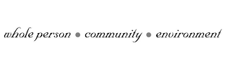 WHOLE PERSON COMMUNITY ENVIRONMENT