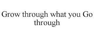 GROW THROUGH WHAT YOU GO THROUGH