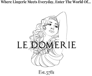 WHERE LINGERIE MEETS EVERYDAY, ENTER THE WORLD OF... LE DOMERIE EST.5781