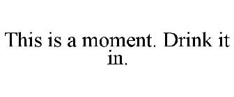 THIS IS A MOMENT. DRINK IT IN.