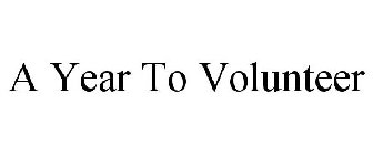 A YEAR TO VOLUNTEER